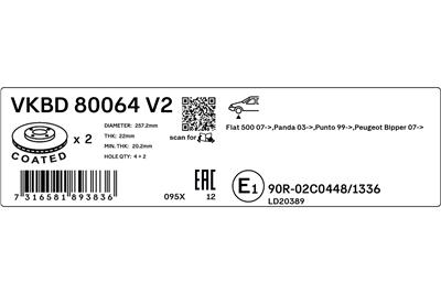 SKF VKBD 80064 V2 EAN: 7316581893836.