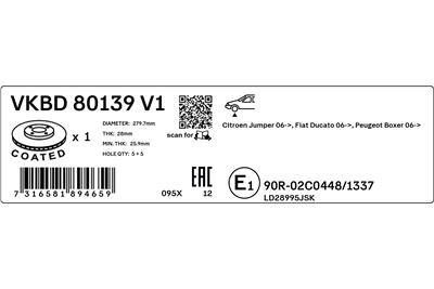 SKF VKBD 80139 V1 EAN: 7316581894659.