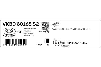 SKF VKBD 80165 S2 EAN: 7316581894949.