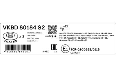 SKF VKBD 80184 S2 EAN: 7316581895151.