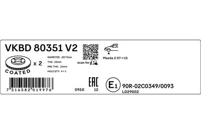 SKF VKBD 80351 V2 EAN: 7316582019976.