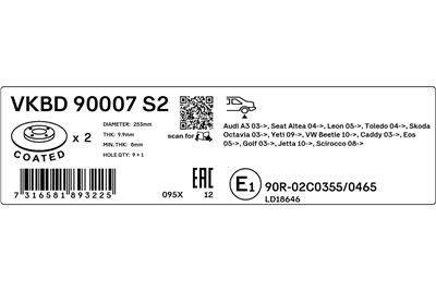 SKF VKBD 90007 S2 EAN: 7316581893225.