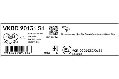 SKF VKBD 90131 S1 EAN: 7316581894567.