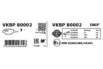 SKF VKBP 80002 EAN: 7316581296248.