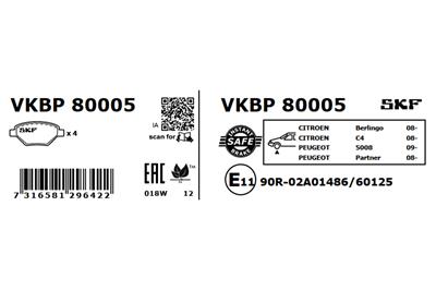 SKF VKBP 80005 EAN: 7316581296422.