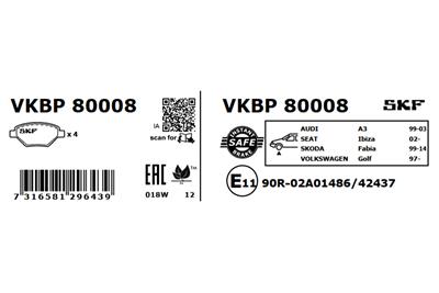 SKF VKBP 80008 EAN: 7316581296439.
