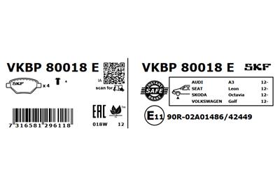 SKF VKBP 80018 E EAN: 7316581296118.
