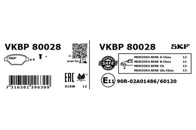 SKF VKBP 80028 EAN: 7316581296309.