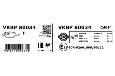 SKF VKBP 80034 Číslo výrobce: 23099. EAN: 7316581296774.