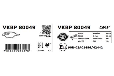 SKF VKBP 80049 EAN: 7316581296873.