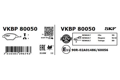 SKF VKBP 80050 EAN: 7316581296743.