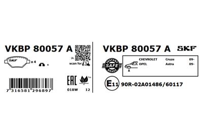 SKF VKBP 80057 A EAN: 7316581296897.
