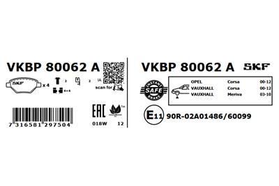 SKF VKBP 80062 A EAN: 7316581297504.