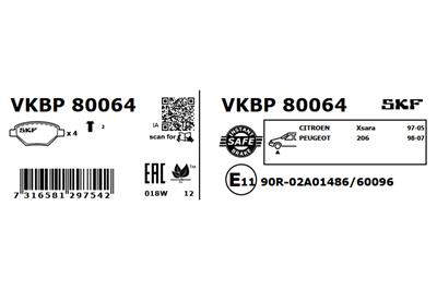 SKF VKBP 80064 EAN: 7316581297542.