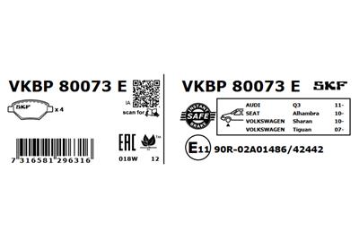 SKF VKBP 80073 E EAN: 7316581296316.
