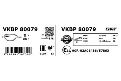 SKF VKBP 80079 EAN: 7316581297306.