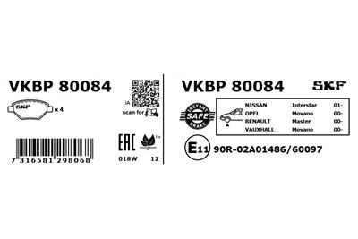 SKF VKBP 80084 EAN: 7316581298068.