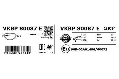 SKF VKBP 80087 E EAN: 7316581298143.