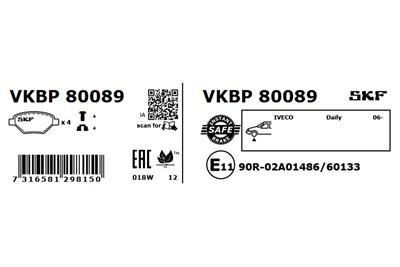 SKF VKBP 80089 EAN: 7316581298150.