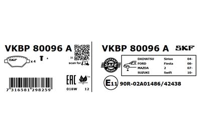 SKF VKBP 80096 A EAN: 7316581298259.