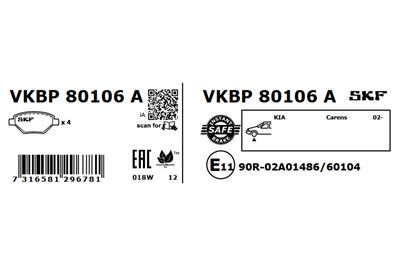 SKF VKBP 80106 A EAN: 7316581296781.