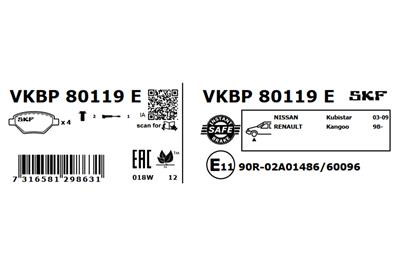 SKF VKBP 80119 E EAN: 7316581298631.