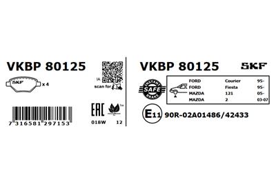 SKF VKBP 80125 EAN: 7316581297153.