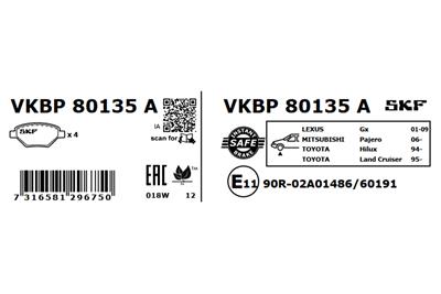 SKF VKBP 80135 A EAN: 7316581296750.