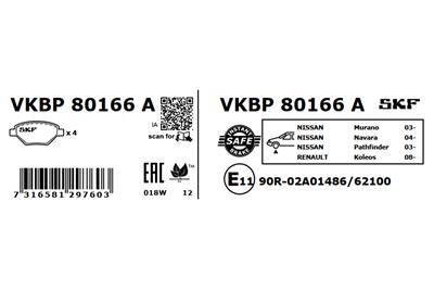 SKF VKBP 80166 A EAN: 7316581297603.