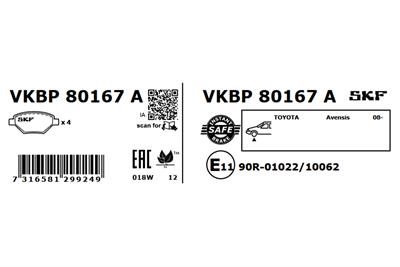 SKF VKBP 80167 A EAN: 7316581299249.