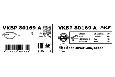 SKF VKBP 80169 A EAN: 7316581296392.