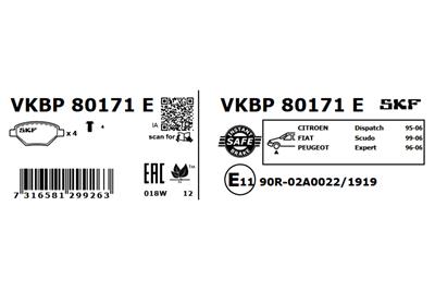 SKF VKBP 80171 E EAN: 7316581299263.