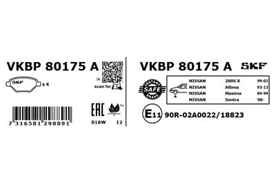 SKF VKBP 80175 A EAN: 7316581298891.