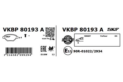 SKF VKBP 80193 A EAN: 7316581299294.