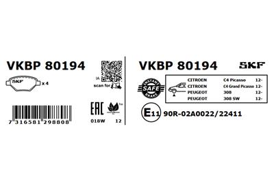 SKF VKBP 80194 EAN: 7316581298808.