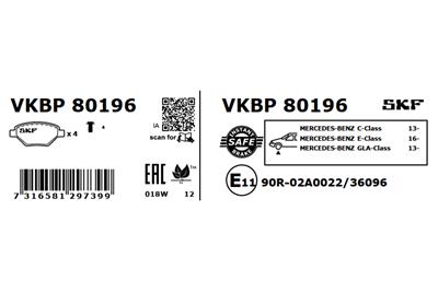 SKF VKBP 80196 EAN: 7316581297399.