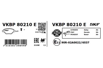 SKF VKBP 80210 E EAN: 7316581298440.