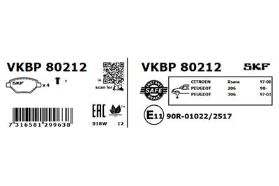 SKF VKBP 80212 EAN: 7316581299638.