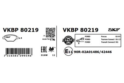 SKF VKBP 80219 EAN: 7316581299546.