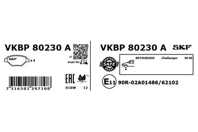 SKF VKBP 80230 A EAN: 7316581297108.