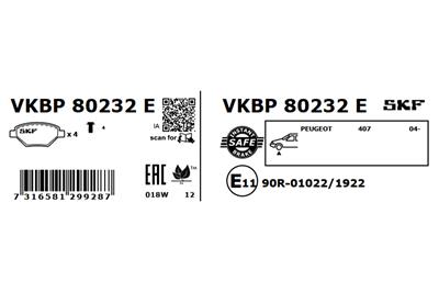 SKF VKBP 80232 E EAN: 7316581299287.