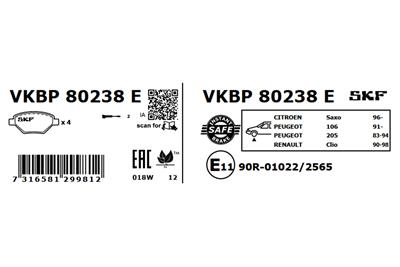 SKF VKBP 80238 E EAN: 7316581299812.