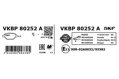 SKF VKBP 80252 A EAN: 7316581297795.
