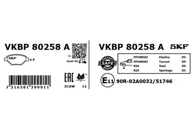 SKF VKBP 80258 A EAN: 7316581299911.