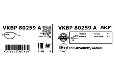 SKF VKBP 80259 A EAN: 7316581299409.