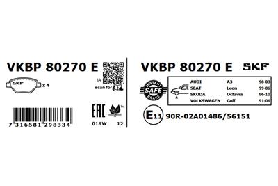 SKF VKBP 80270 E EAN: 7316581298334.