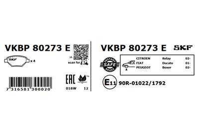 SKF VKBP 80273 E EAN: 7316581300020.