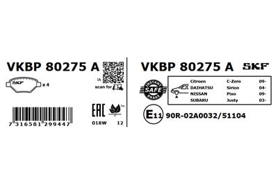 SKF VKBP 80275 A EAN: 7316581299447.