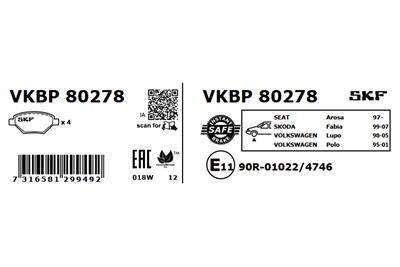 SKF VKBP 80278 EAN: 7316581299492.