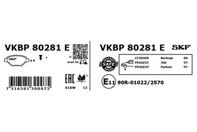 SKF VKBP 80281 E Číslo výrobce: 23124. EAN: 7316581300075.